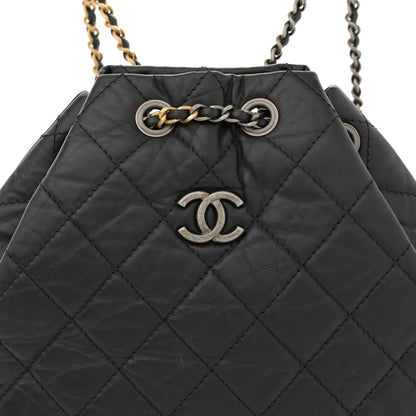 Chanel Aged Calfskin Quilted Small Gabrielle Backpack Black 8 of 14