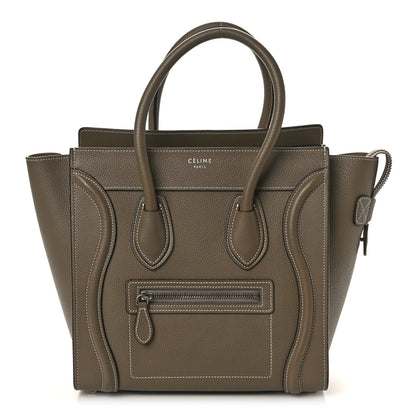 Celine Drummed Calfskin Micro Luggage Souris 1 of 11
