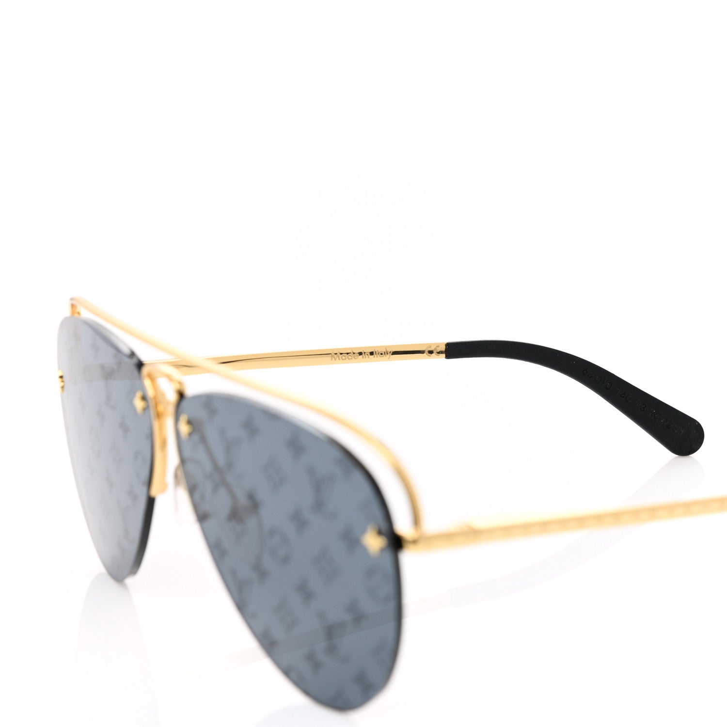 Louis Vuitton Monogram Grease Sunglasses Z1172W Gold 6 of 7
