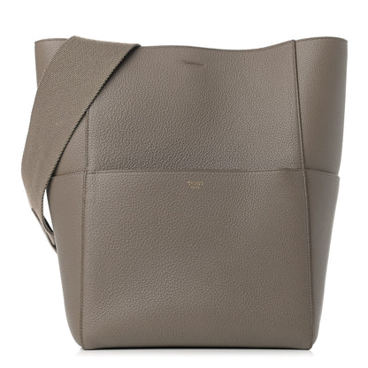 Celine Soft Grained Calfskin Sangle Bucket Bag Taupe 1 of 11