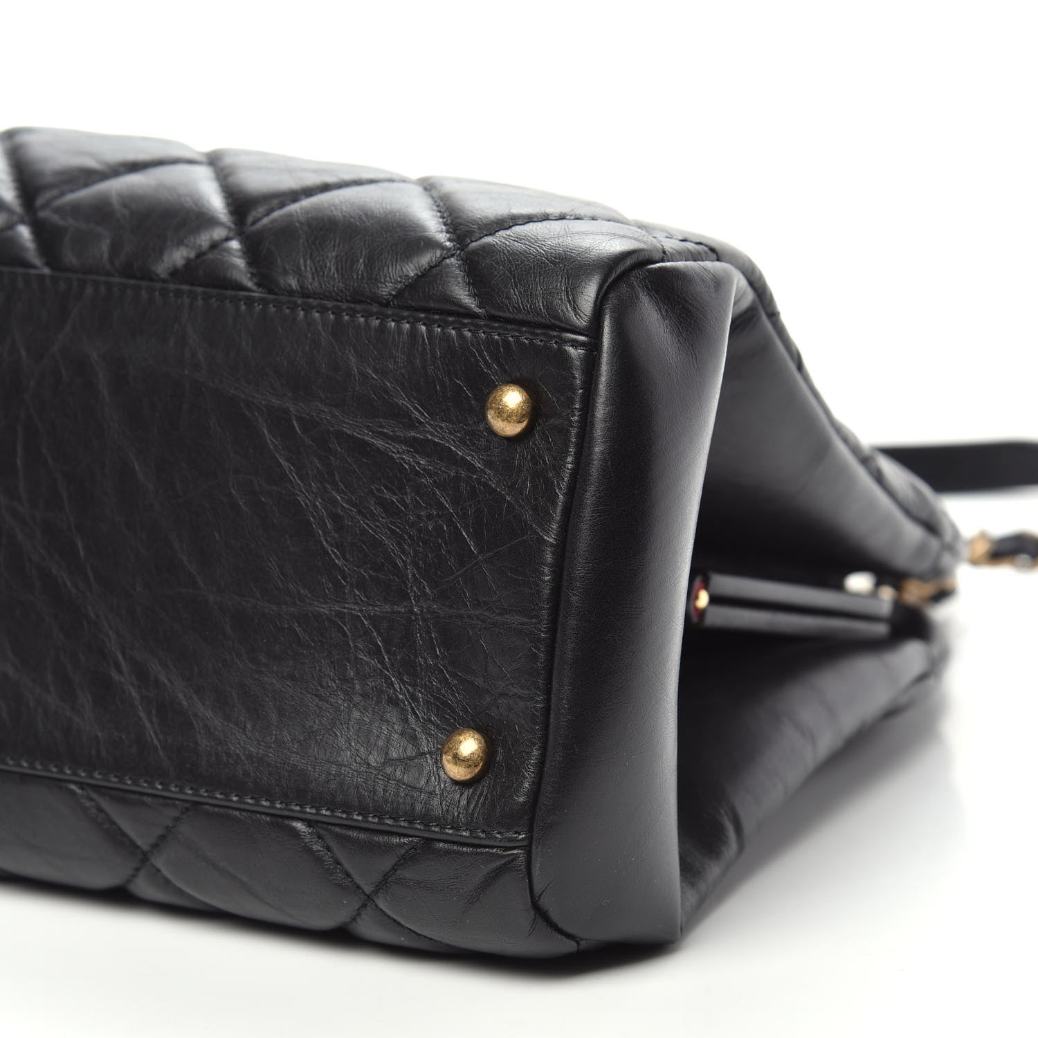 Chanel Aged Calfskin Large Just Mademoiselle Bowling Bag Black 10 of 10