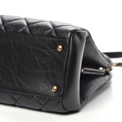 Chanel Aged Calfskin Large Just Mademoiselle Bowling Bag Black 10 of 10