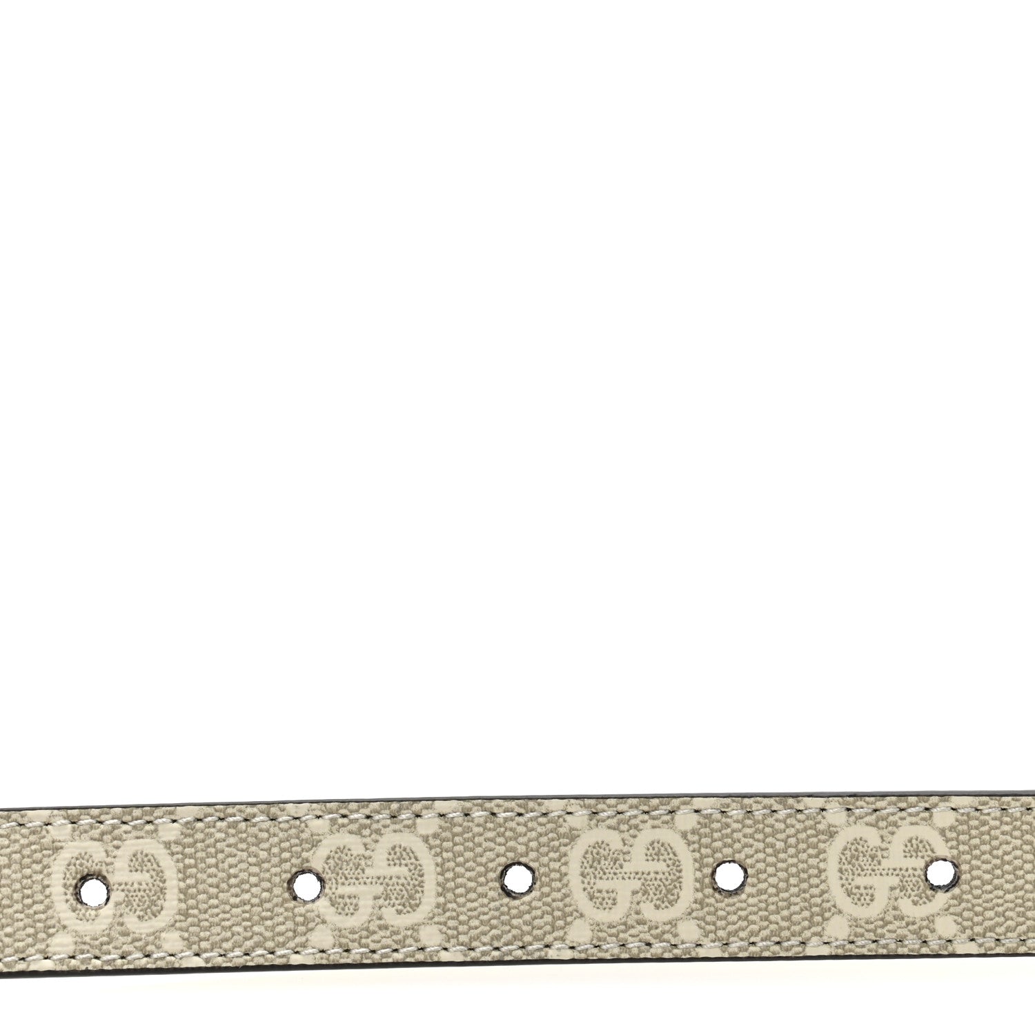 Gucci GG Supreme Monogram Plutone Calfskin Enamel Double G 20mm Belt 80 32 Beige Ebony Mystic White 3 of 5