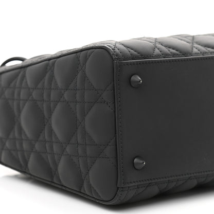 Christian Dior Ultra Matte Calfskin Cannage Medium Lady Dior Black 9 of 11