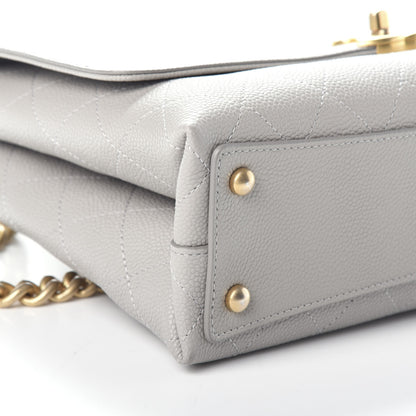 Chanel Grained Calfskin Small Stitched Flap Grey 9 of 10