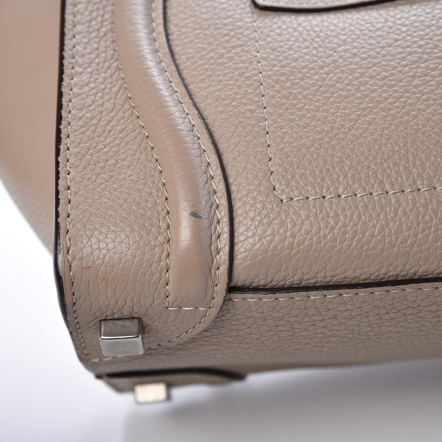 Celine Drummed Calfskin Micro Luggage Dune 8 of 11