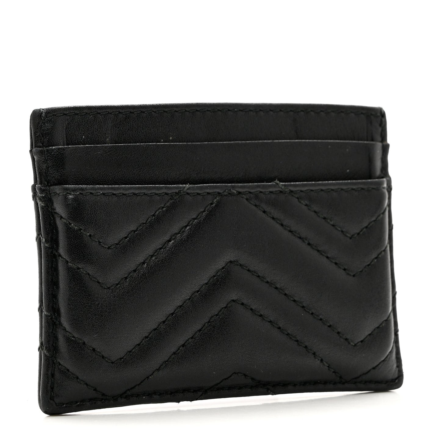 Calfskin Matelasse GG Marmont Card Holder Black