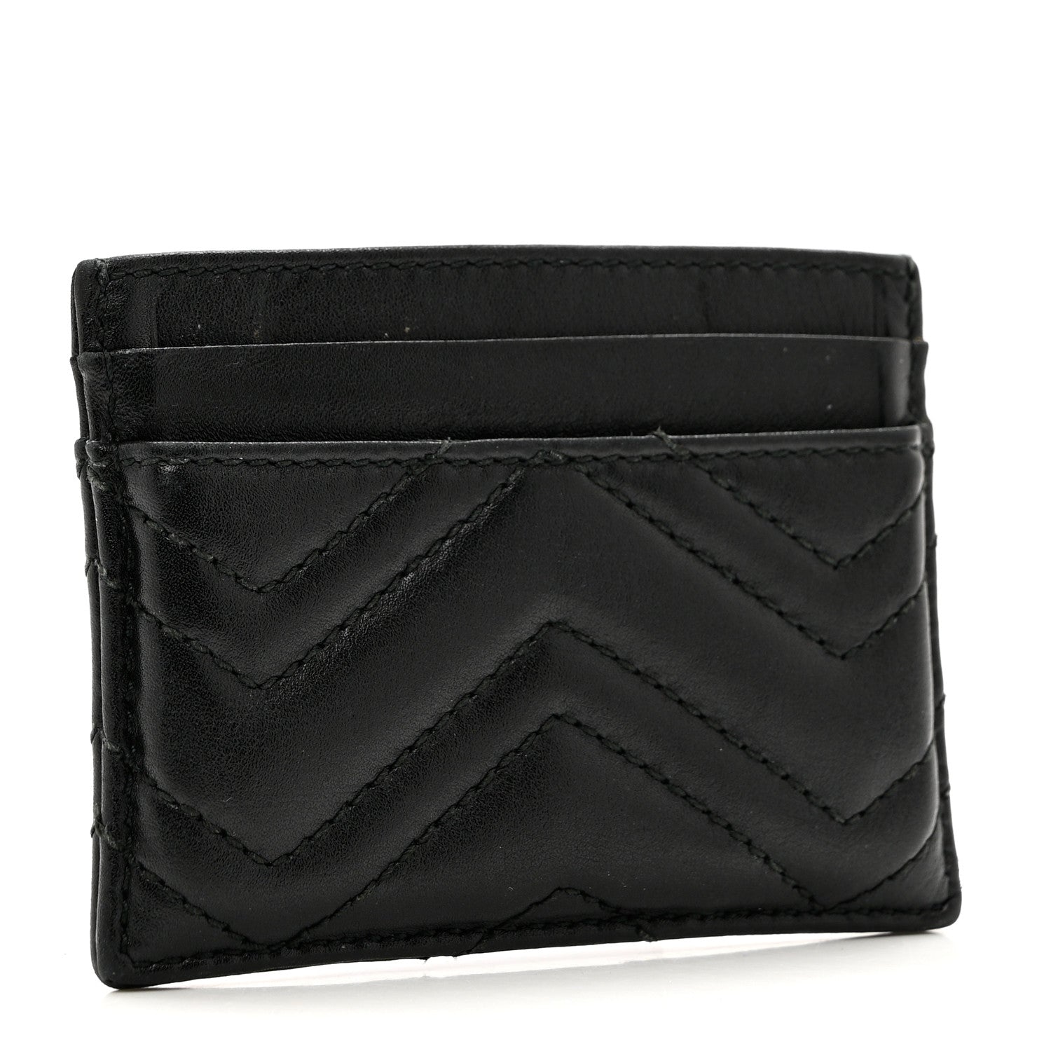 Gucci Calfskin Matelasse GG Marmont Card Holder Black 3 of 6