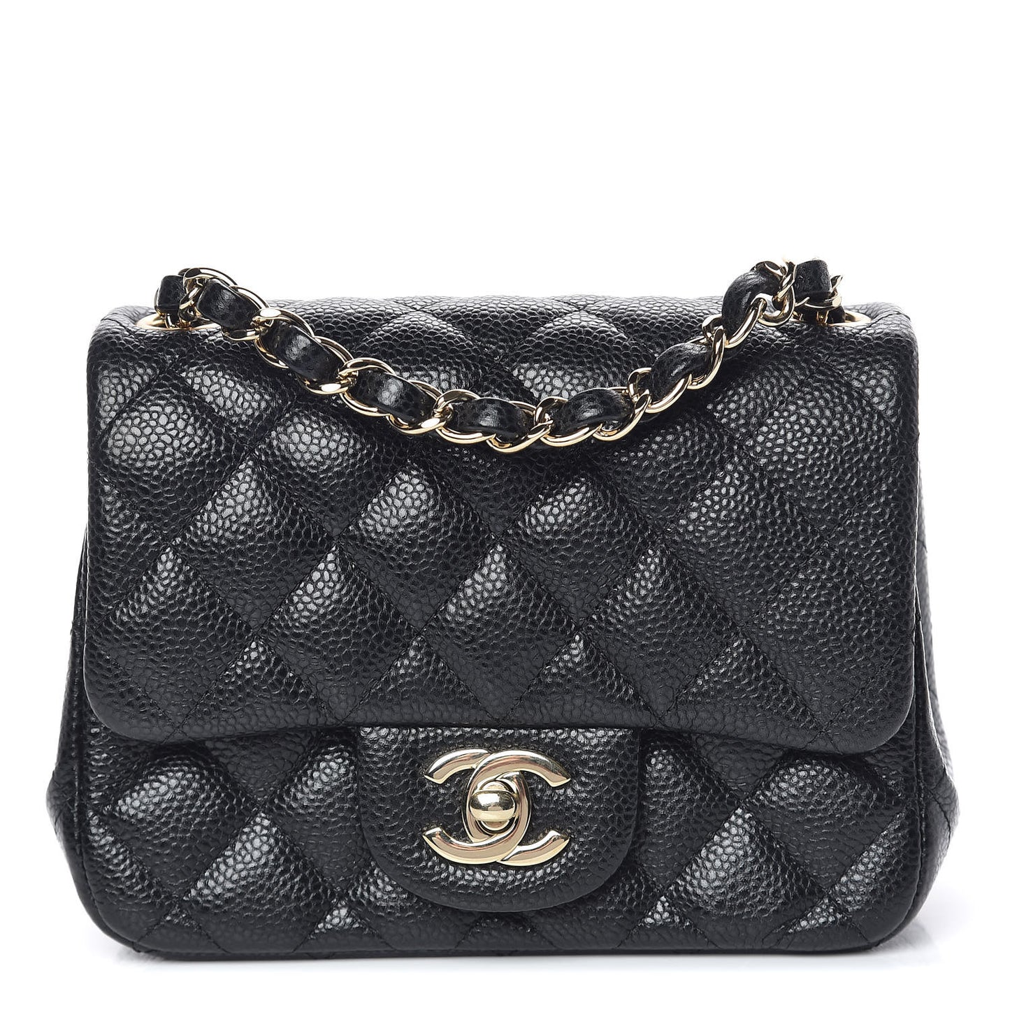 Caviar Quilted Mini Square Flap Black