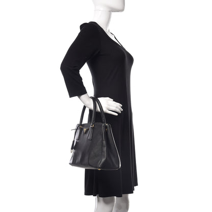 Prada Saffiano Small Galleria Double Zip Tote Black 2 of 19