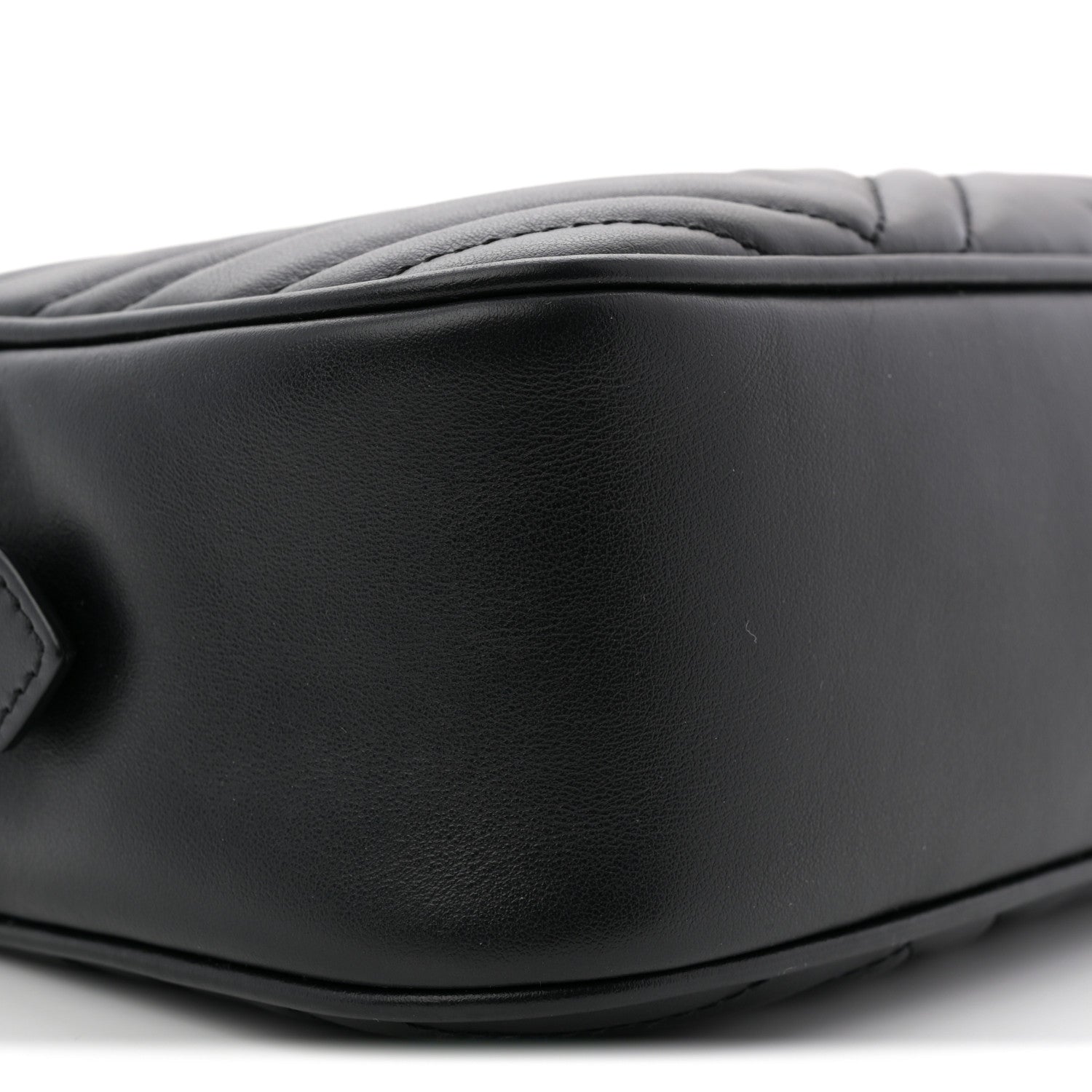 Gucci Calfskin Matelasse Small GG Marmont Chain Shoulder Bag Black 9 of 11
