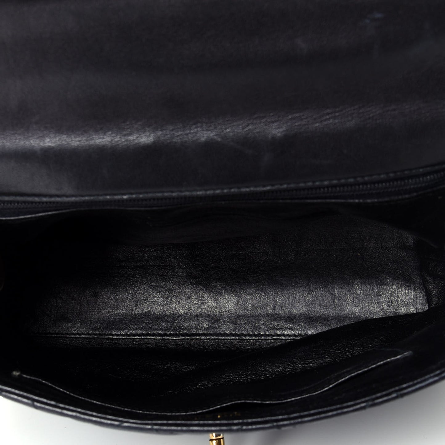 Lambskin Quilted Medium Braided Single Flap Black