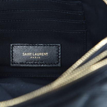 Saint Laurent Grained Lambskin Quilted Mini Becky Double Zip Bag Black 8 of 12