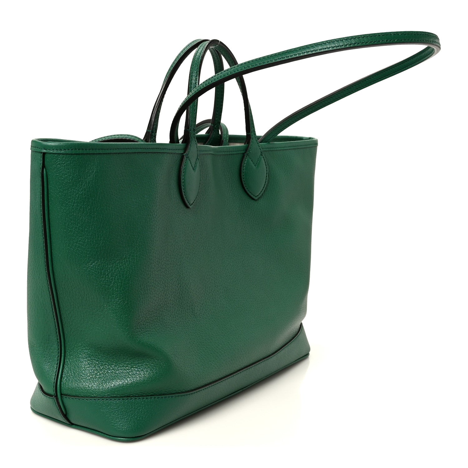 Gucci Textured Dollar Calfskin Medium Ophidia Shoulder Tote Bag Green 3 of 11