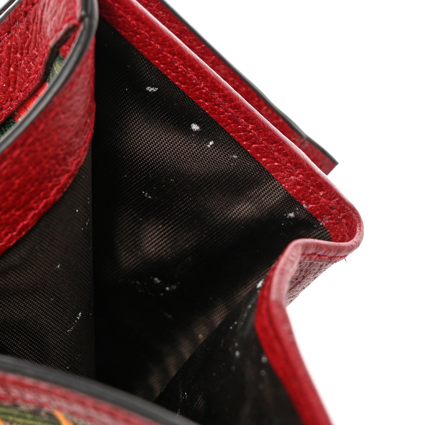 GG Supreme Monogram Flora Web Ophidia Card Case Red