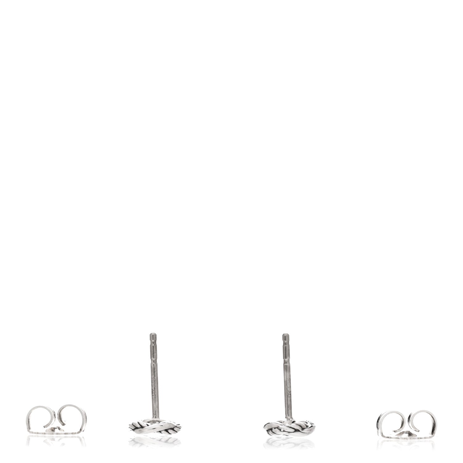 David Yurman Sterling Silver Diamond 7mm Infinity Stud Earrings 3 of 4