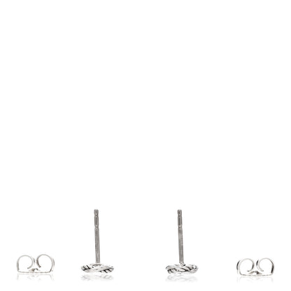 David Yurman Sterling Silver Diamond 7mm Infinity Stud Earrings 3 of 4