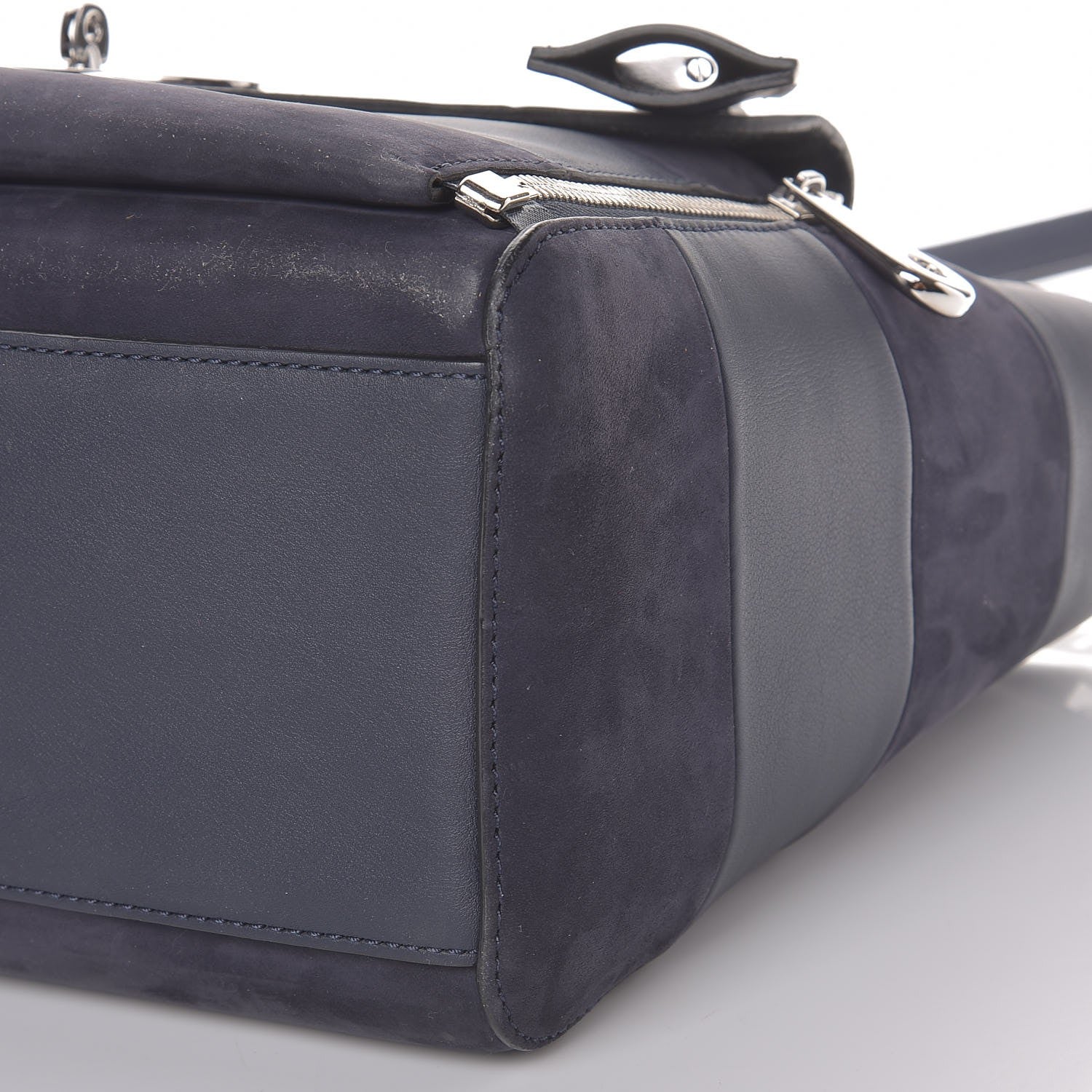Mulberry Silky Calf Nubuck Stripe Small Willow Tote Midnight Blue 10 of 10