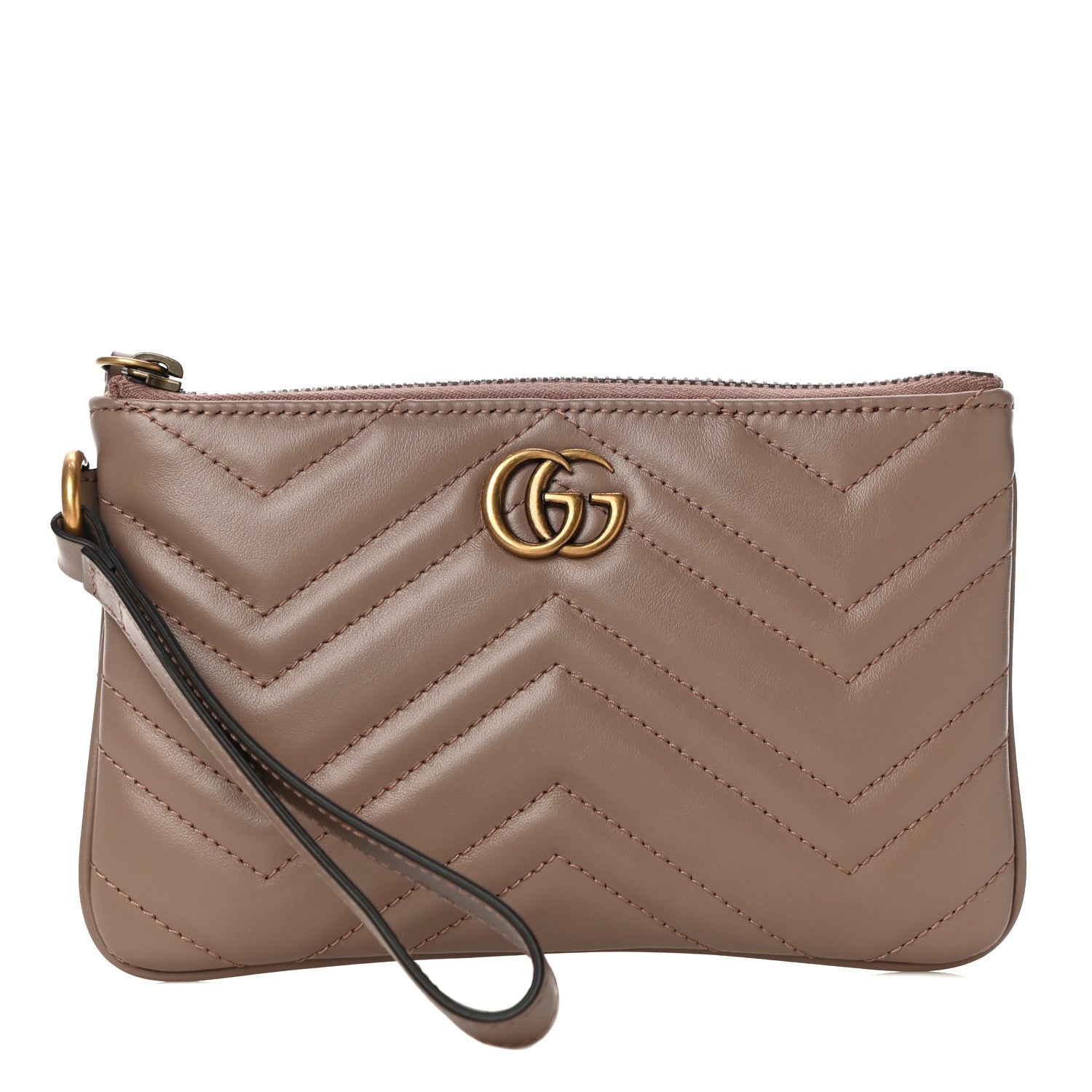 Gucci Calfskin Matelasse GG Marmont Wrist Wallet Porcelain Rose 1 of 10