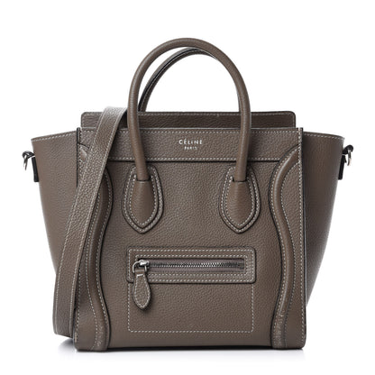 Celine Drummed Calfskin Nano Luggage Souris 1 of 20