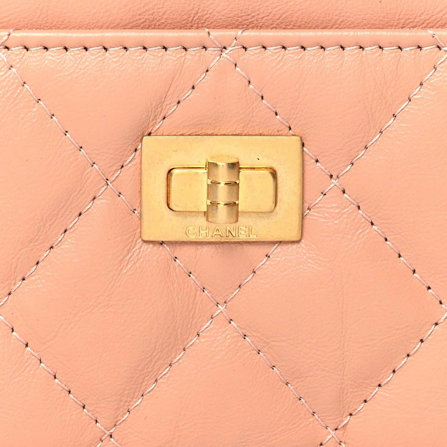 Chanel Aged Calfskin Quilted Reissue Card Holder Beige 9 of 13