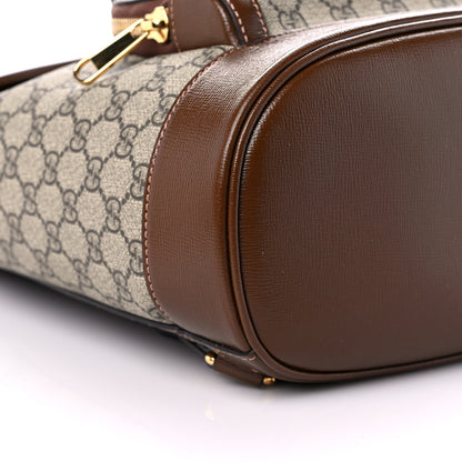 Gucci GG Supreme Monogram Calfskin Horsebit 1955 Single Buckle Backpack Beige Brown Sugar 8 of 10