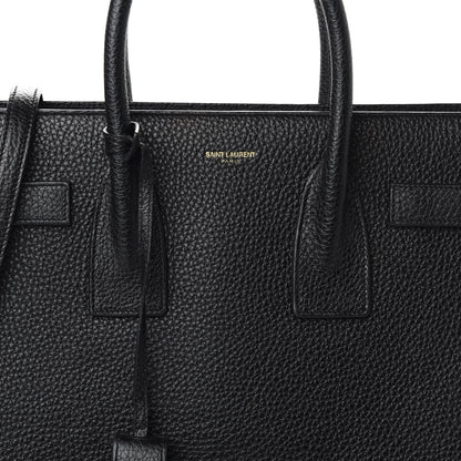 Saint Laurent Grained Calfskin Small Sac De Jour Black 9 of 9