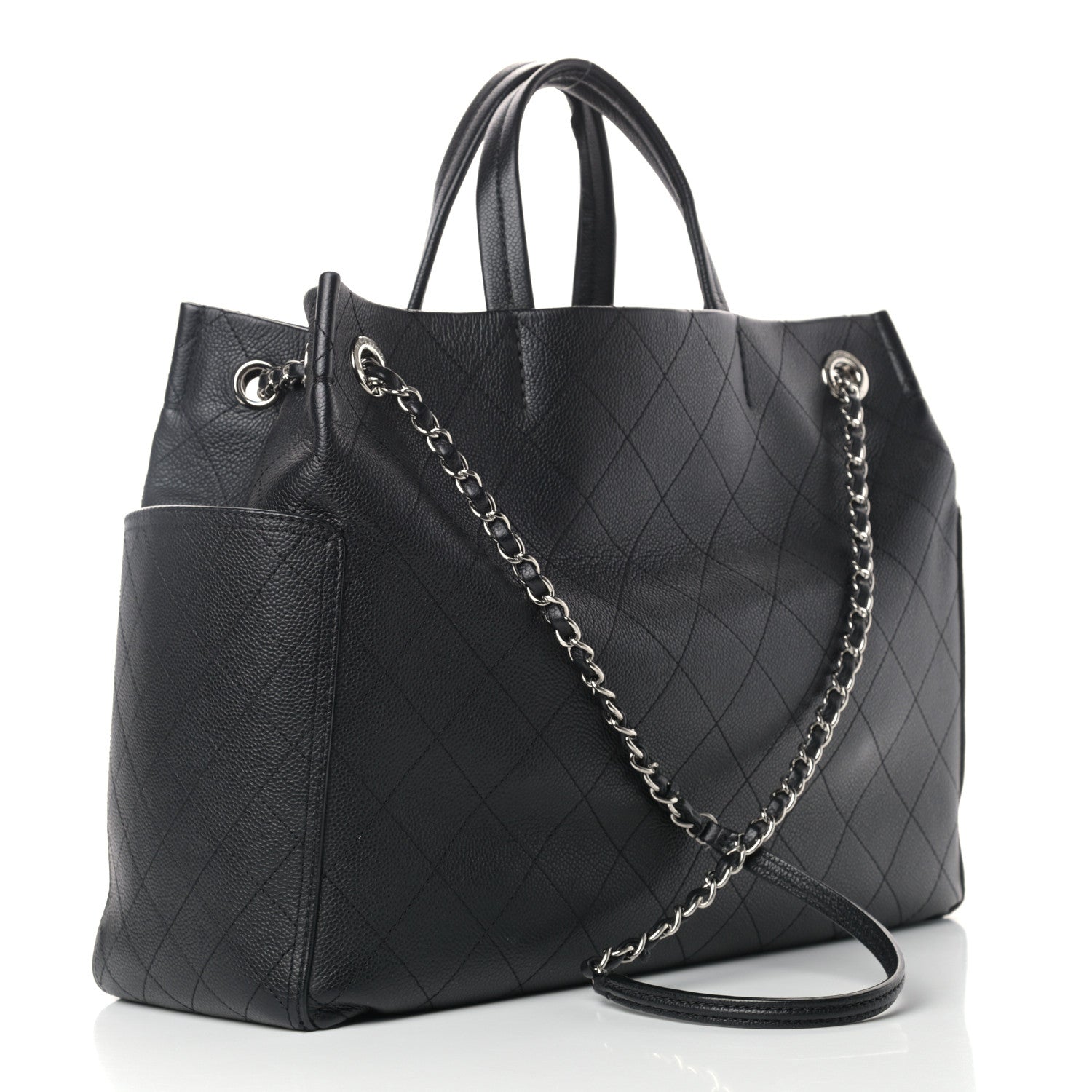 Chanel Grained Calfskin CC Pocket Tote Black 3 of 14