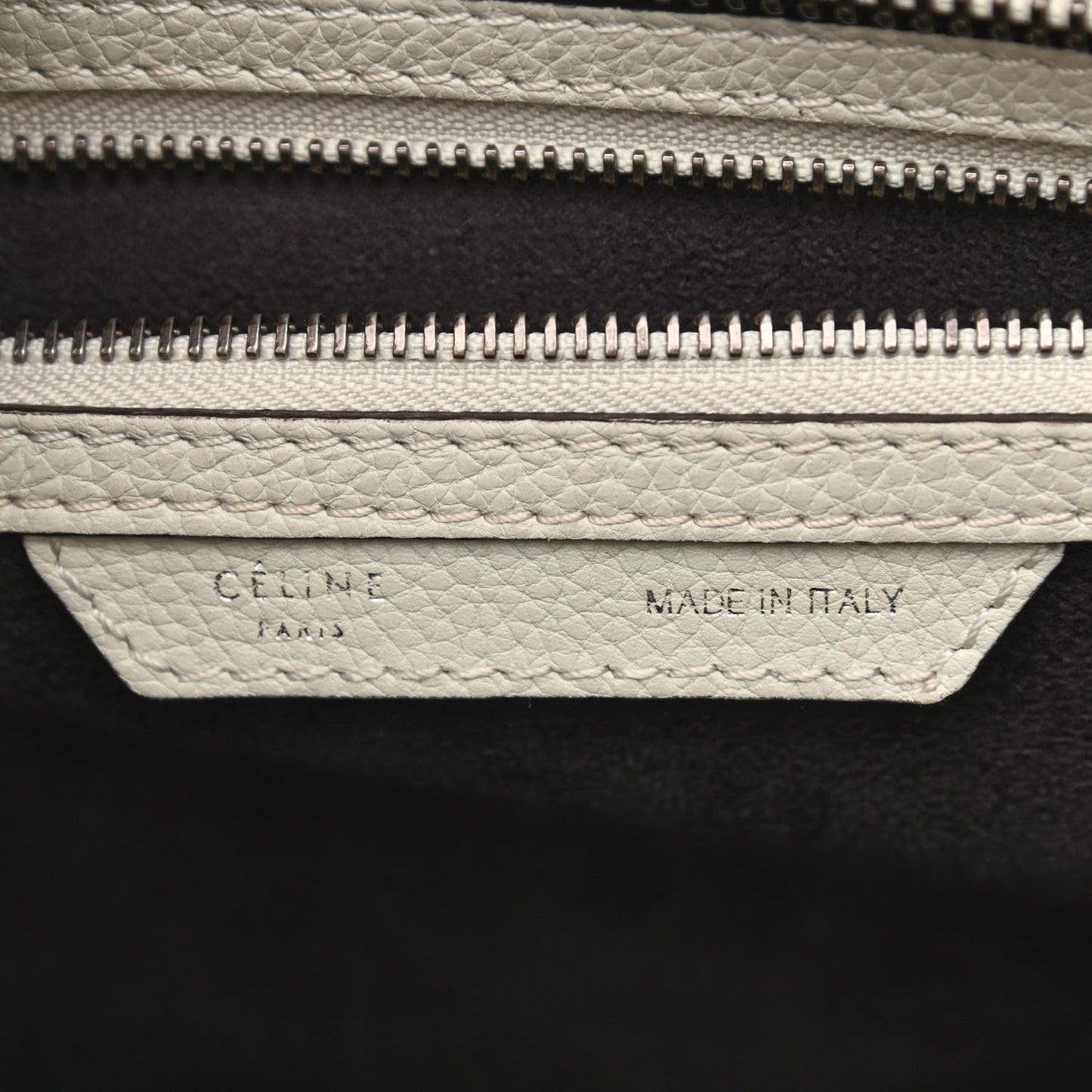 Drummed Calfskin Micro Luggage Chalk