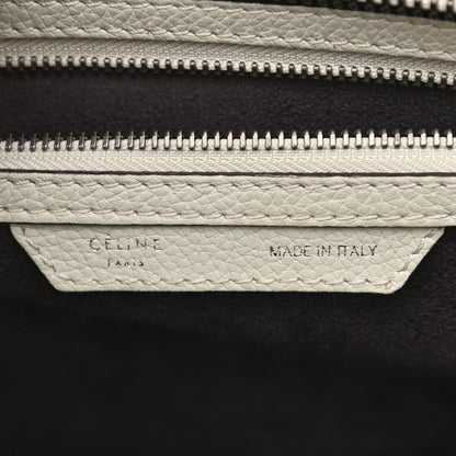 Celine Drummed Calfskin Micro Luggage Chalk 6 of 24