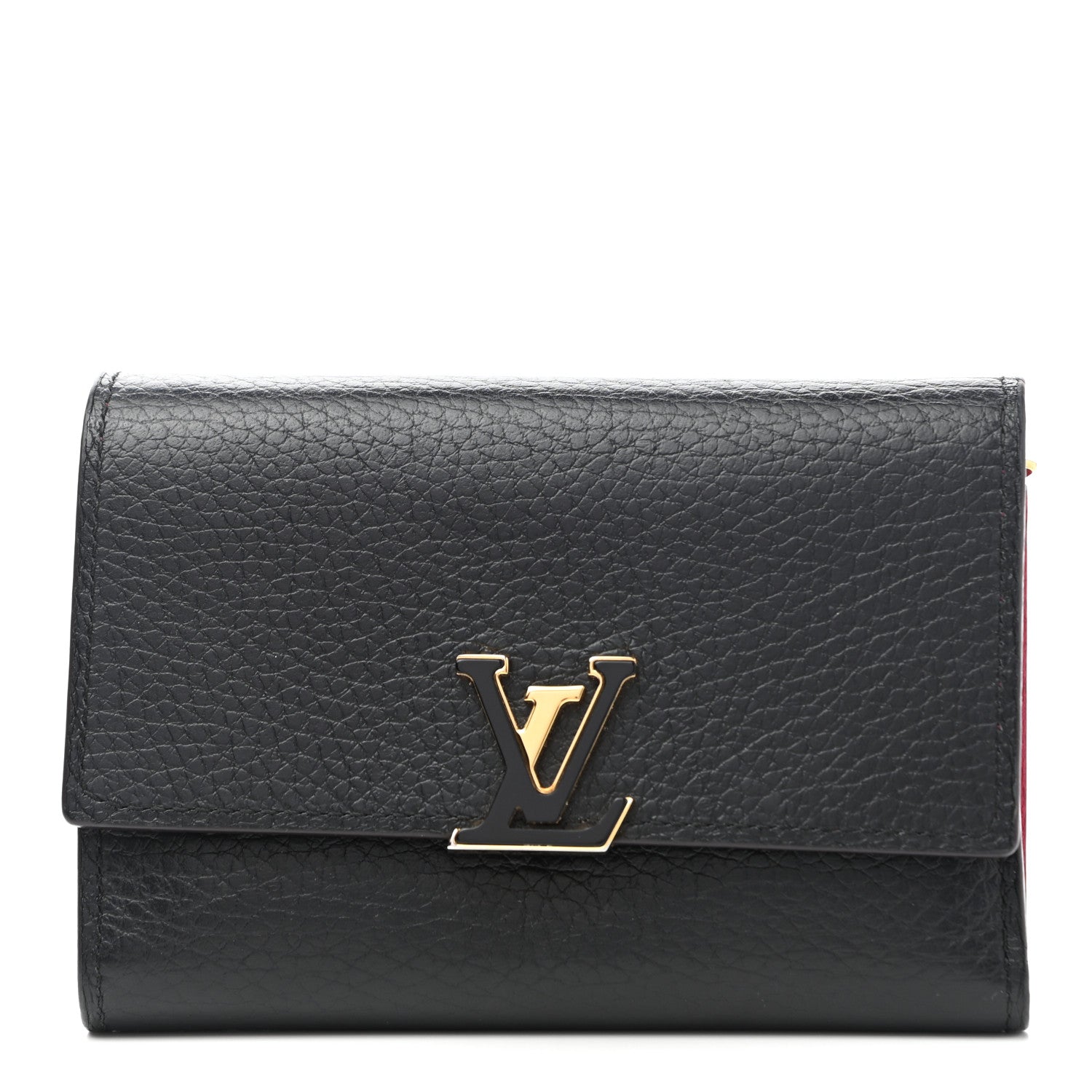 Louis Vuitton Taurillon Capucines Compact Wallet Black 1 of 8