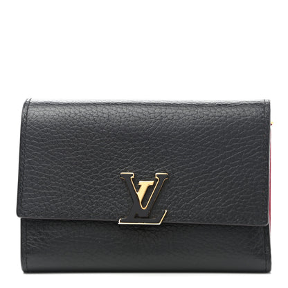Louis Vuitton Taurillon Capucines Compact Wallet Black 1 of 8