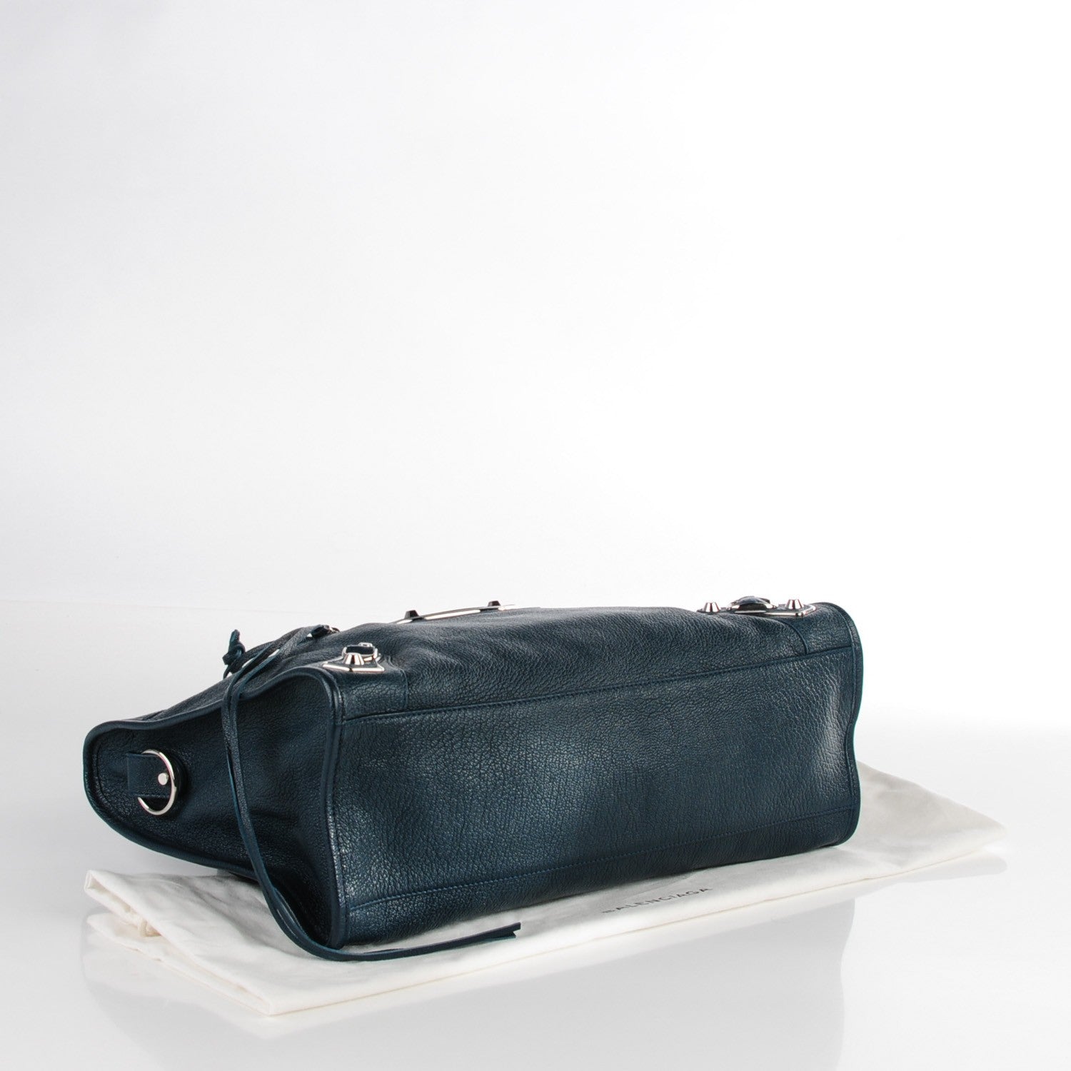 Balenciaga Chevre Silver Metallic Edge Hardware City Bleu Paon 4 of 14