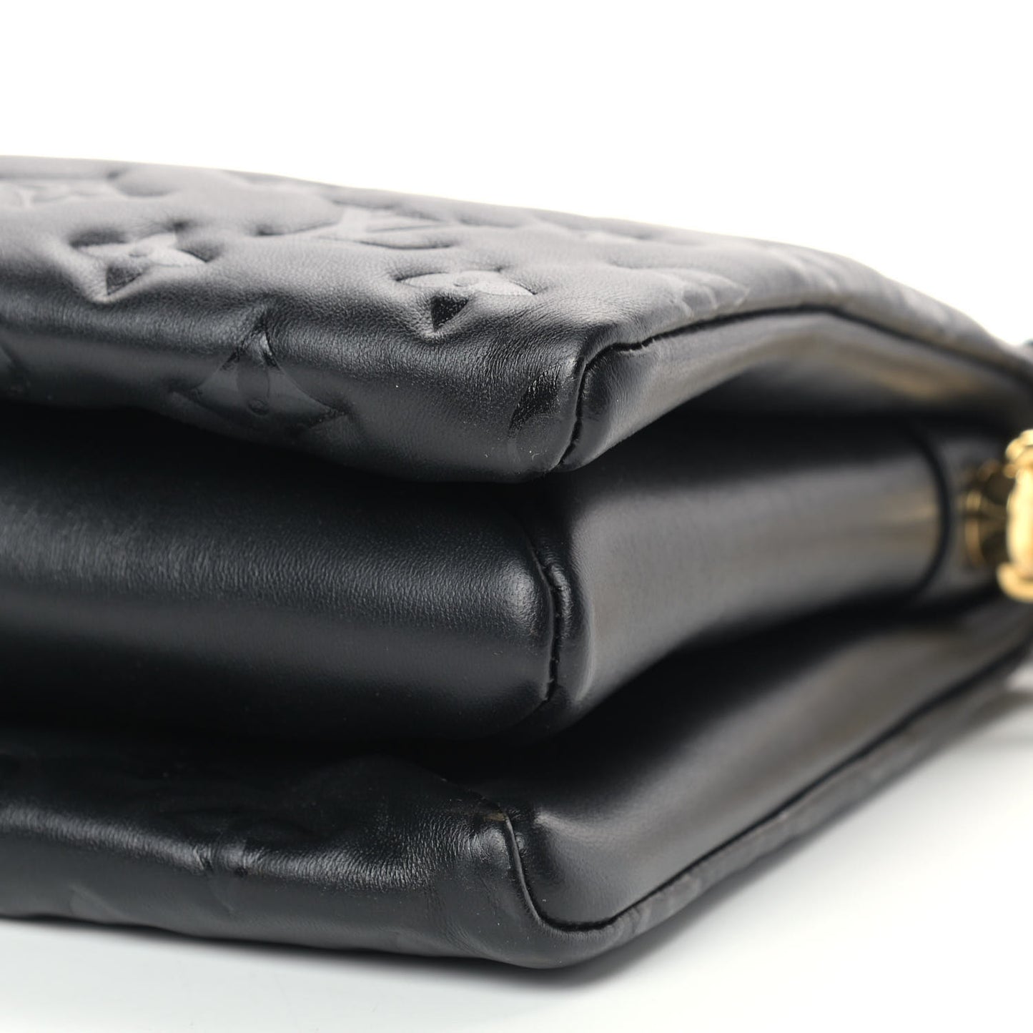 Lambskin Embossed Monogram Coussin PM Black