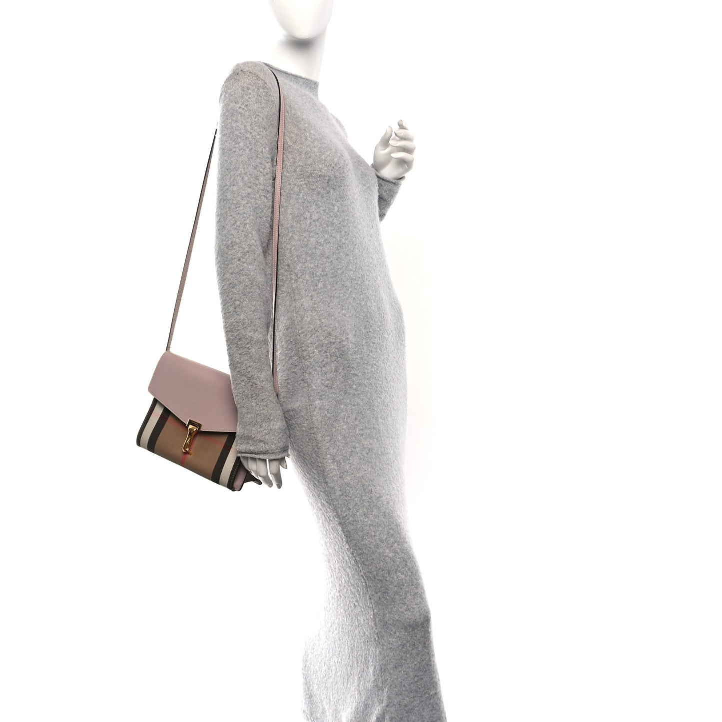 Derby Calfskin House Check Small Macken Crossbody Bag Pale Orchid