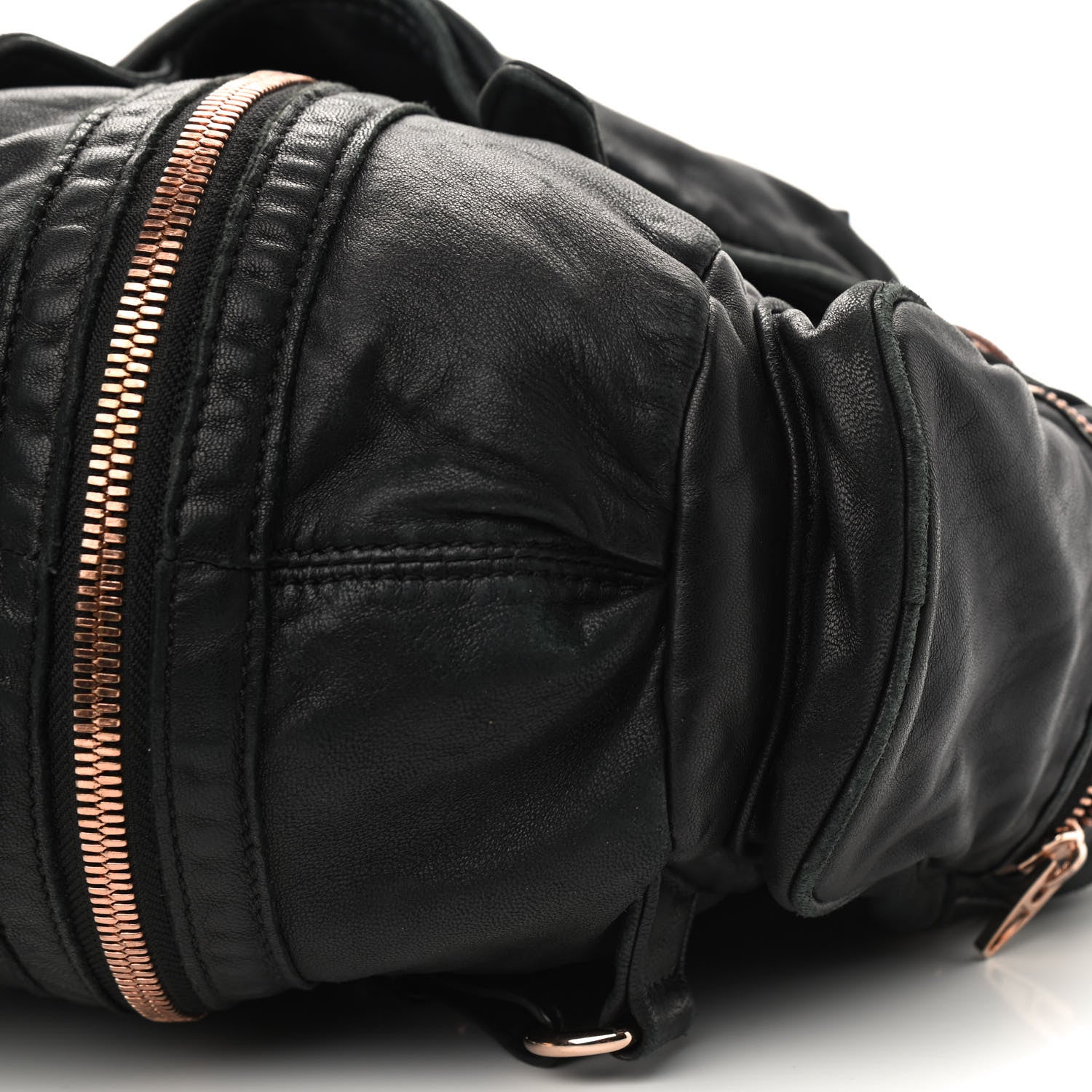 Alexander Wang Lambskin Marti Backpack Washed Black Rose Gold