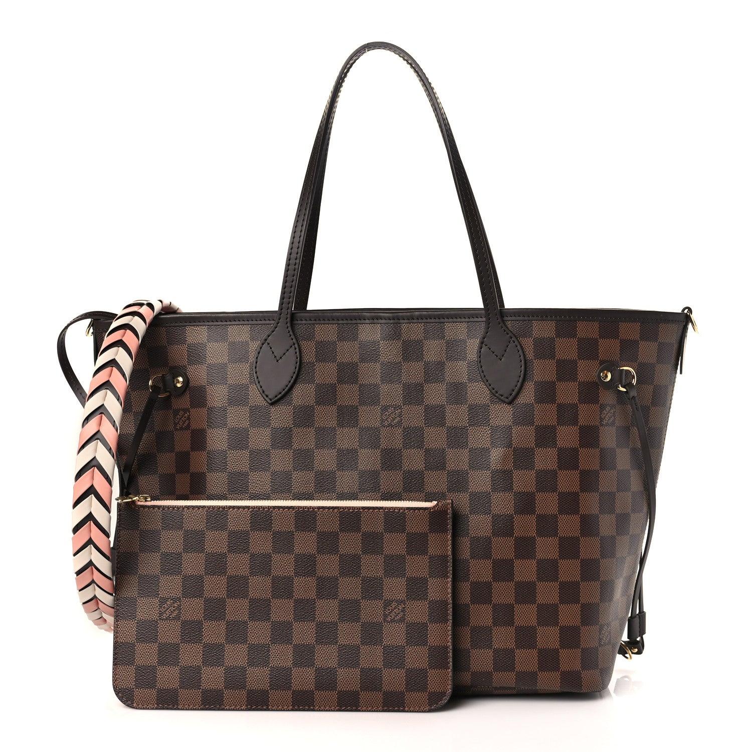 Louis Vuitton Damier Ebene Braided Neverfull MM Pink 1 of 9