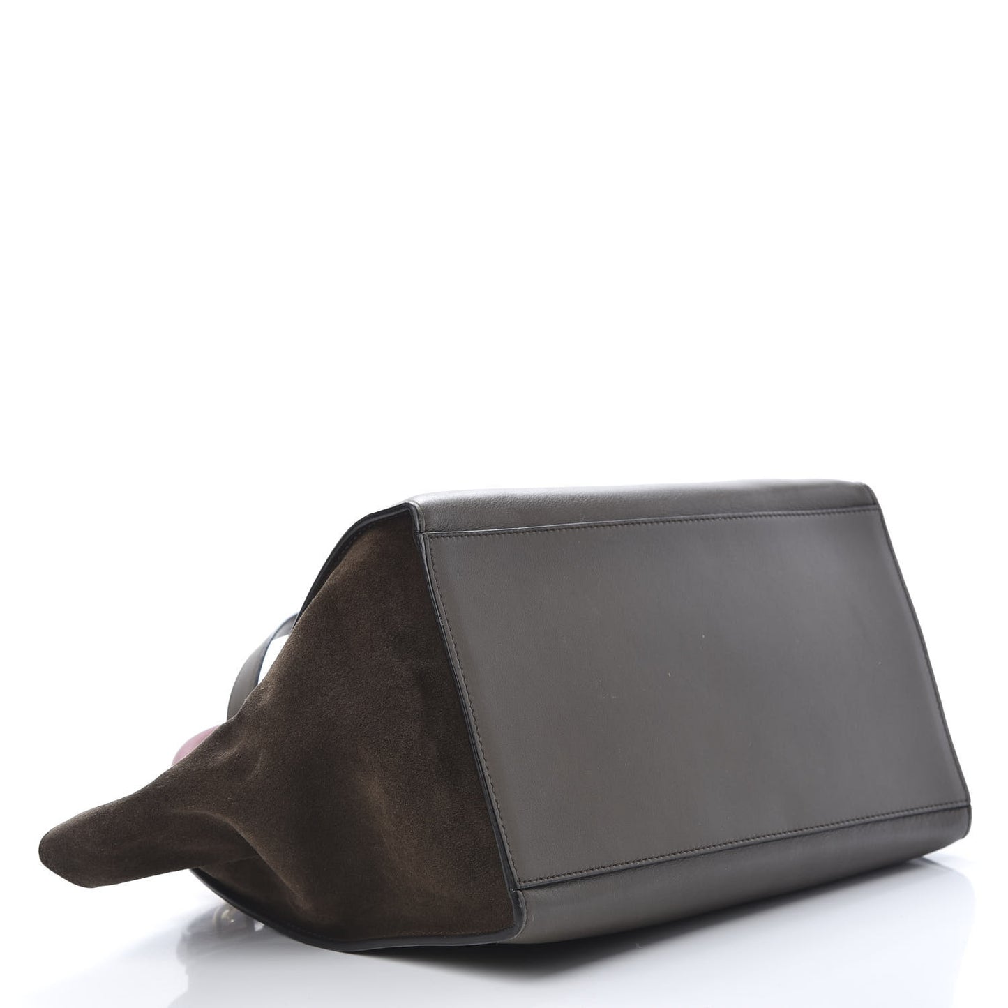 Calfskin Suede Medium Tri-Color Trapeze Taupe
