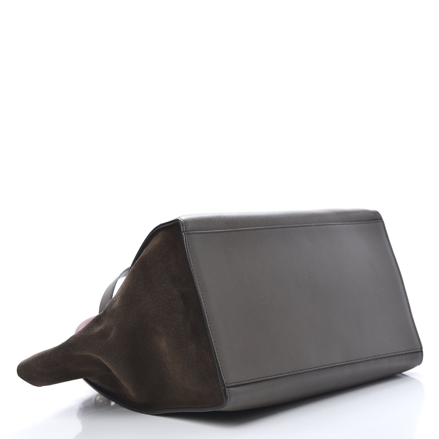 Celine Calfskin Suede Medium Tri-Color Trapeze Taupe 4 of 17