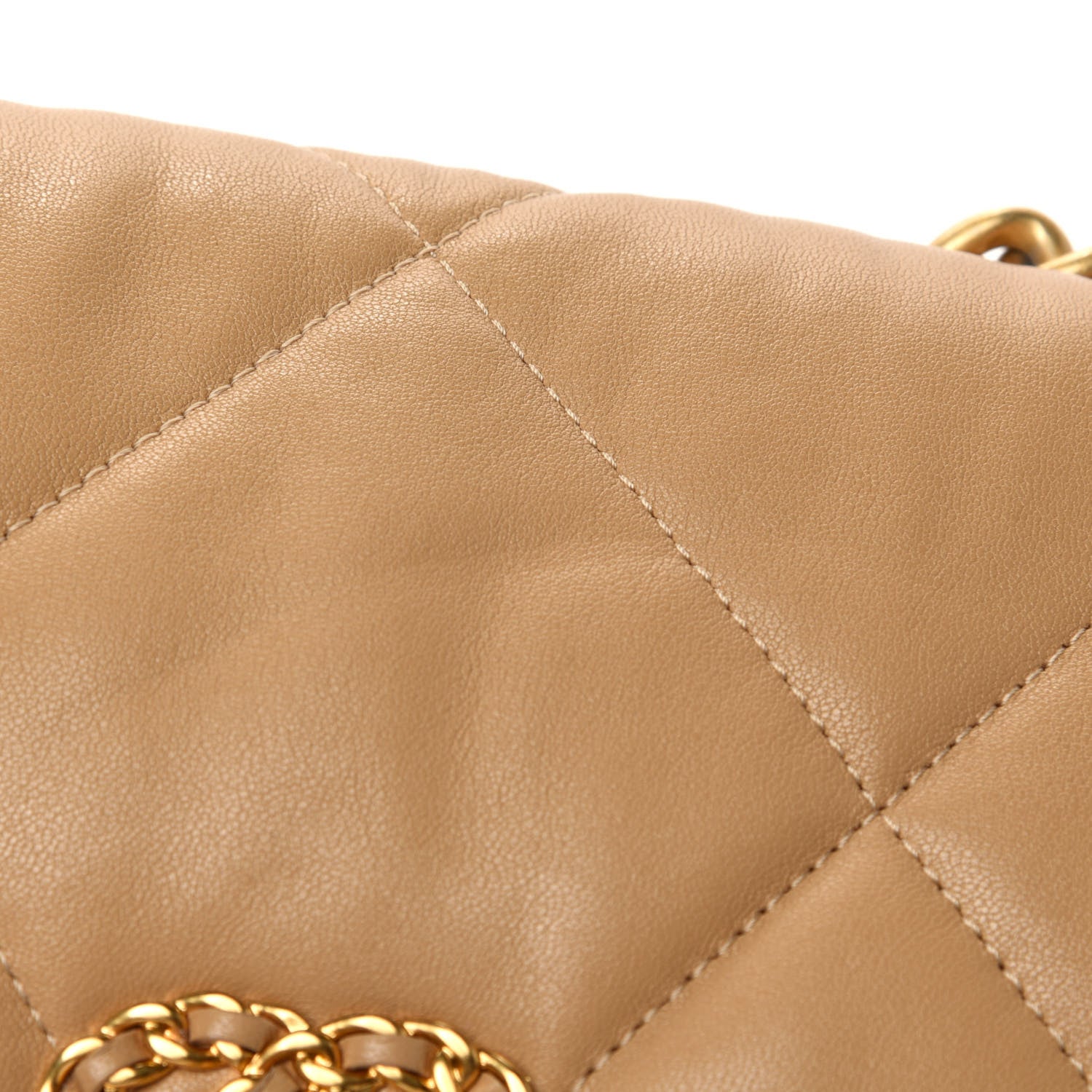 Chanel Lambskin Quilted Medium 19 Flap Dark Beige 8 of 12