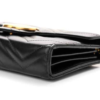 Gucci Calfskin Matelasse GG Marmont Chain Wallet Black 9 of 10