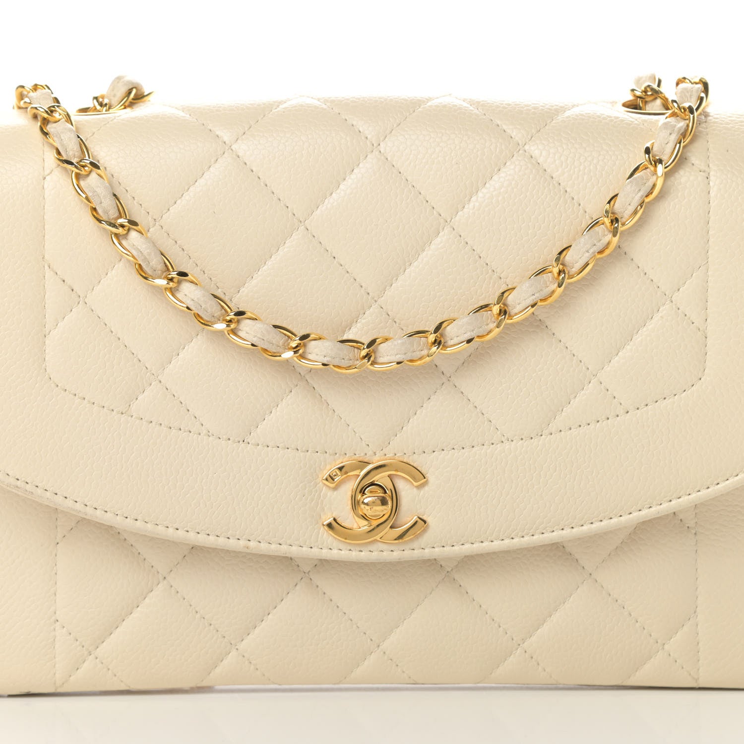 Chanel Caviar Quilted Medium Single Flap White 9 of 22