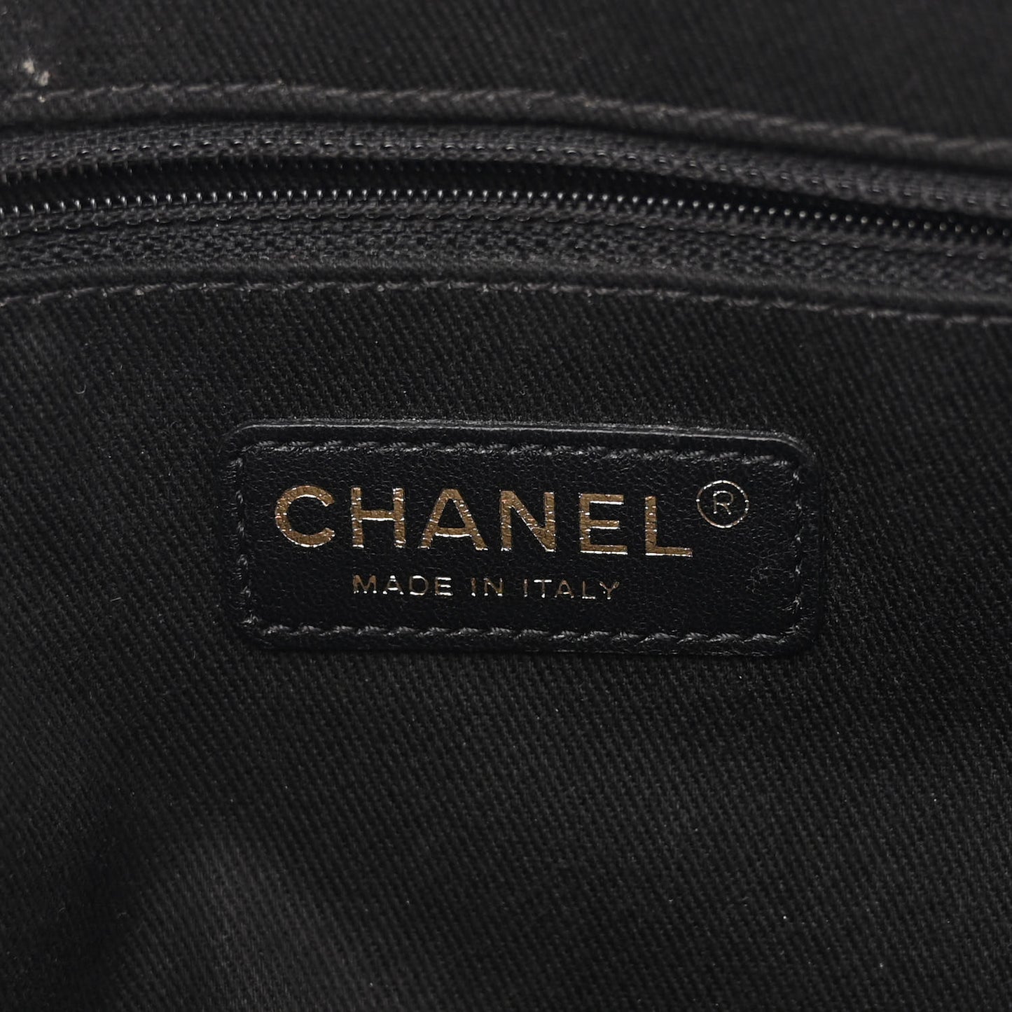 Patent Quilted Crown CC Double Zip Bag Black
