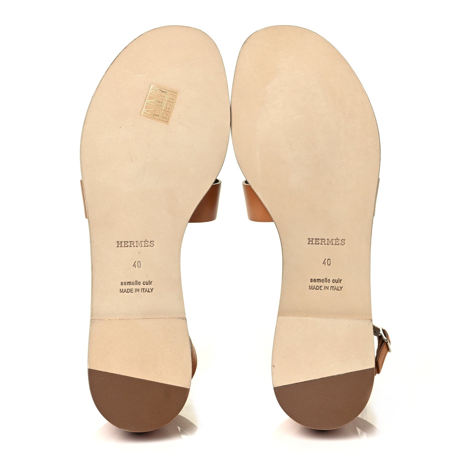 Hermes Calfskin Santorini Sandals 40 Naturel 5 of 9