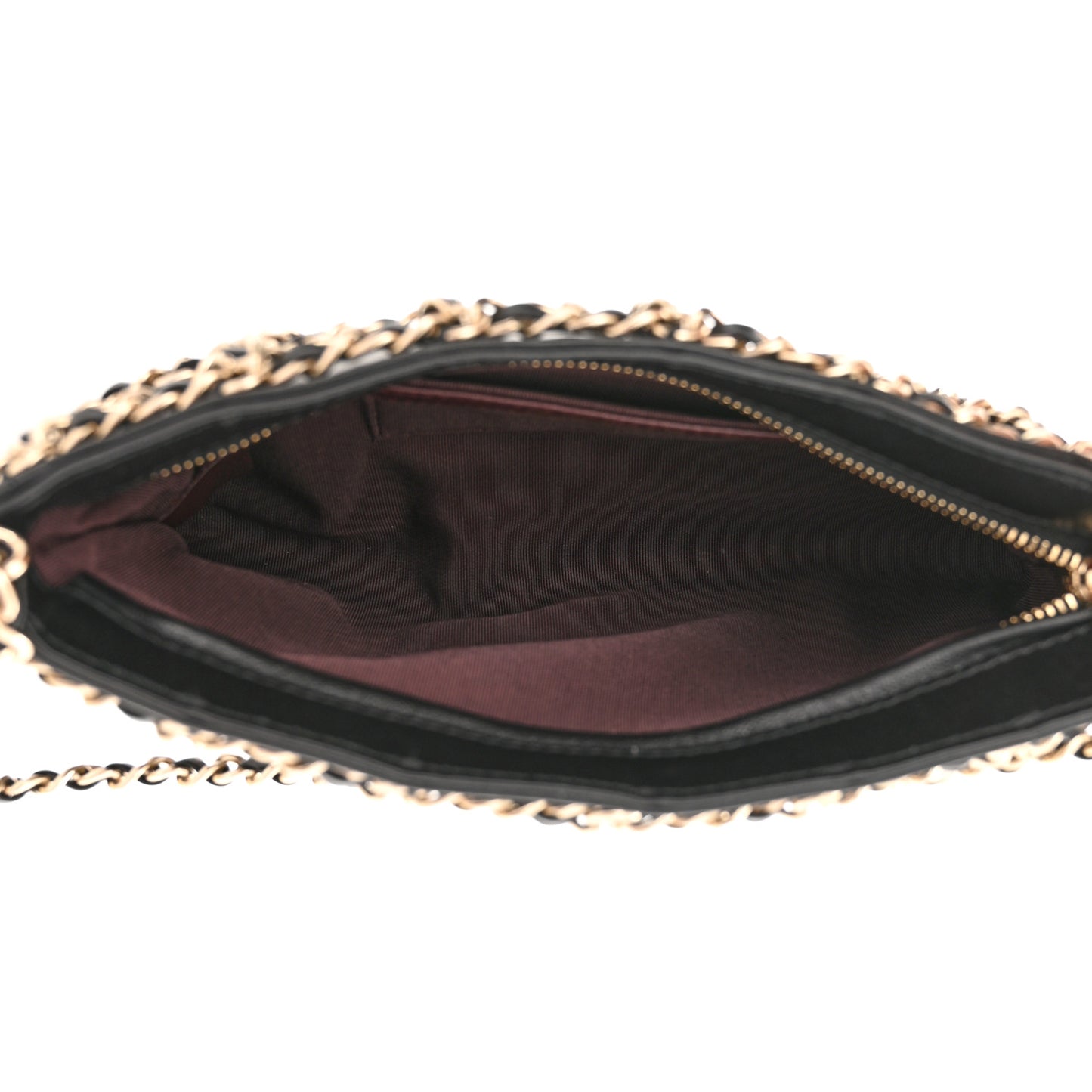 Lambskin Chain Frame Shoulder Bag Black