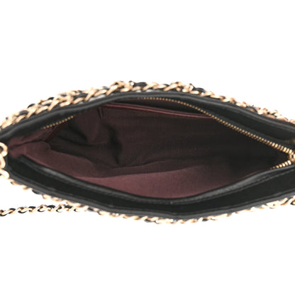 Chanel Lambskin Chain Frame Shoulder Bag Black 5 of 10