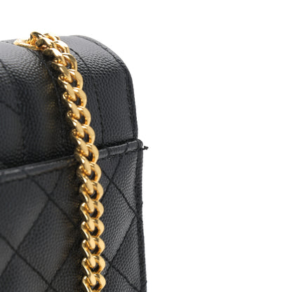 Saint Laurent Grain De Poudre Textured Mixed Matelasse Triquilt Small Monogram Satchel Black 10 of 10