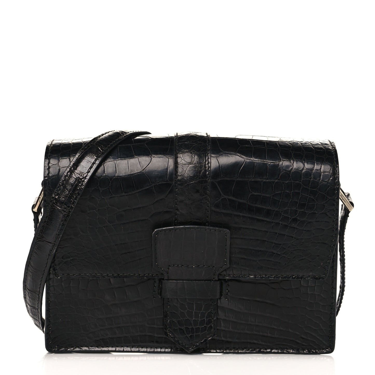 Crocodile Altea Shoulder Bag Black