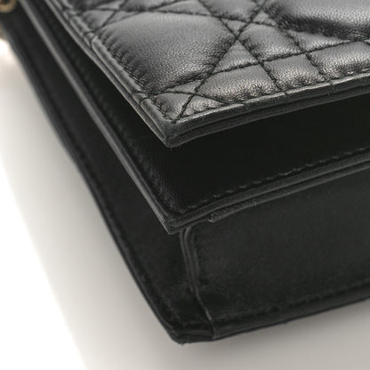 Christian Dior Lambskin Cannage Lady Dior Convertible Clutch Black 7 of 8