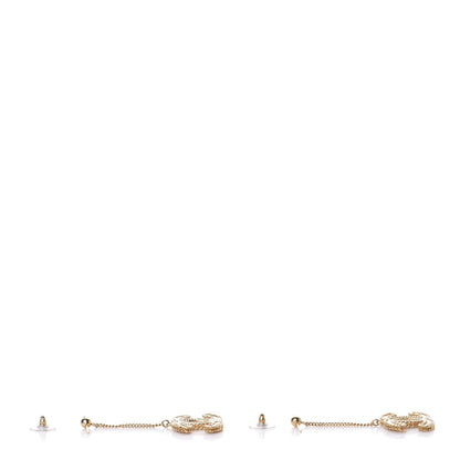 Chanel CC Drop Earrings Matte Gold 3 of 4